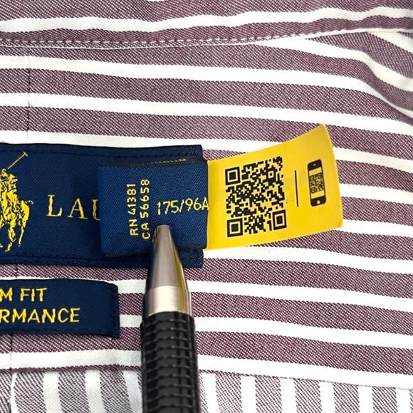 Ralph Lauren Slim Fit Performance Button Down | Size:Medium | Color: Burgundy - Picture 7 of 11